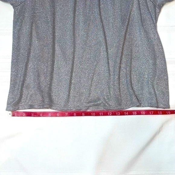 $5 ADD ON with $15+ Bundle Style & Co. Petite Top Silver Metallic Sz LP EUC - Picture 11 of 13